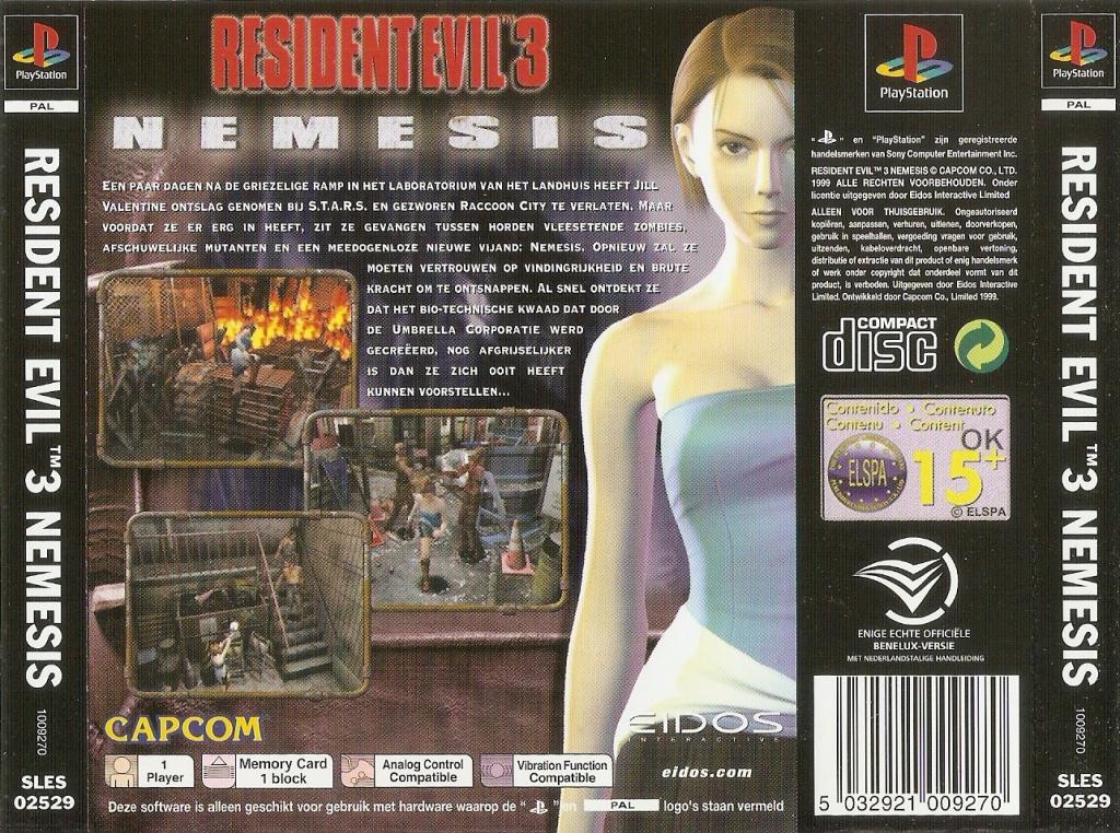 Resident Evil 3 - Nemesis PSX cover