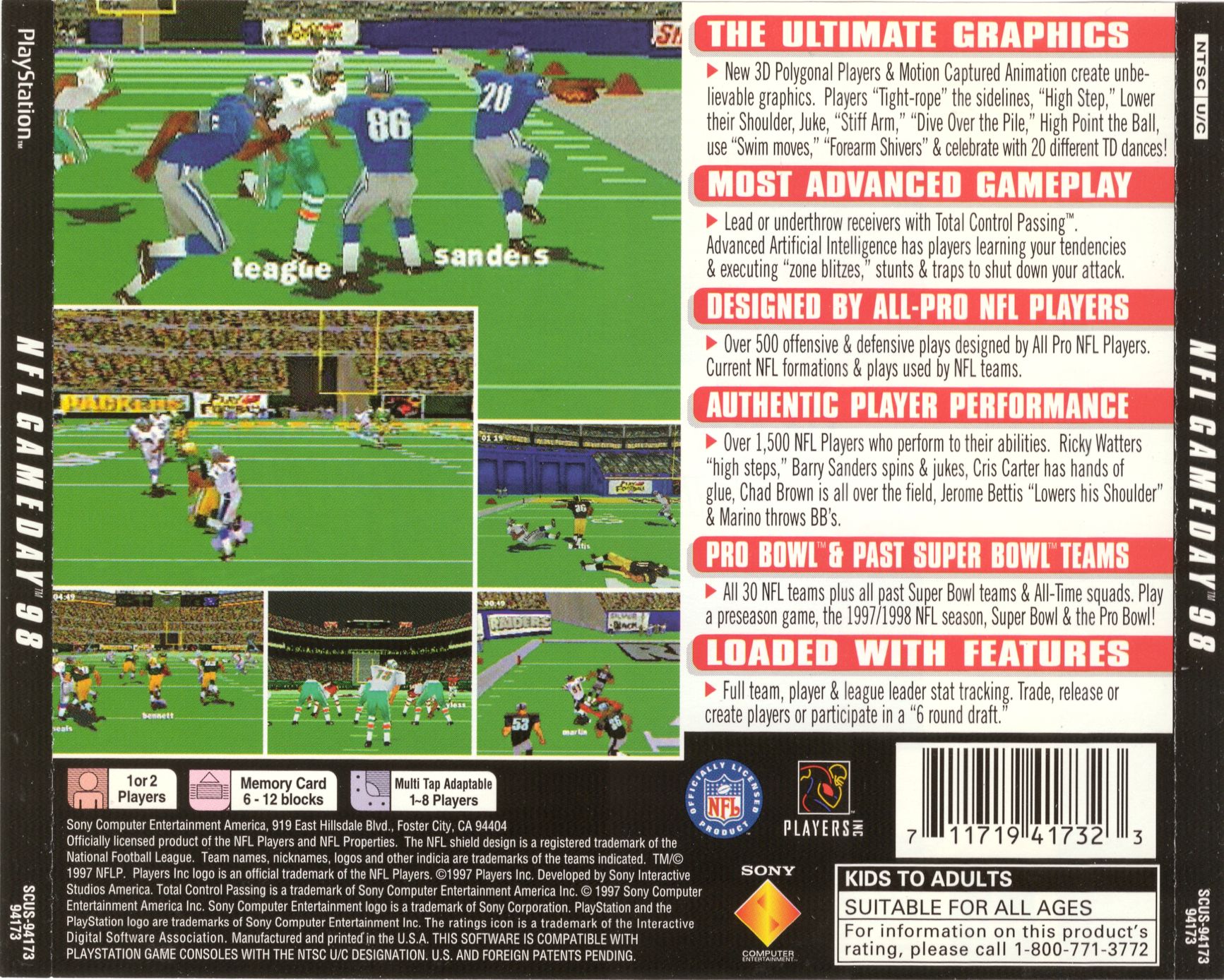 NFL Gameday 98 PSX cover