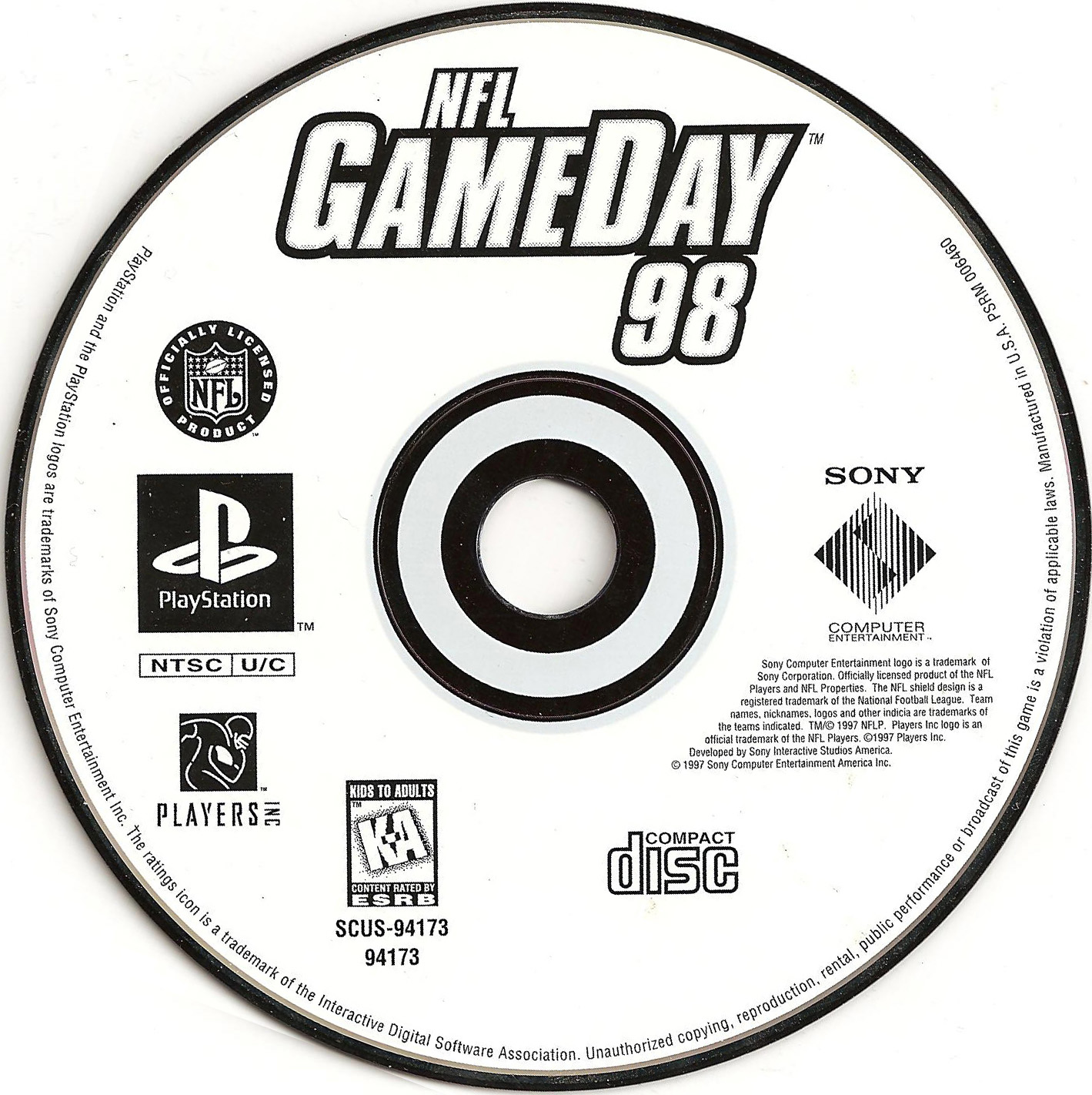 NFL Gameday 98 PSX cover