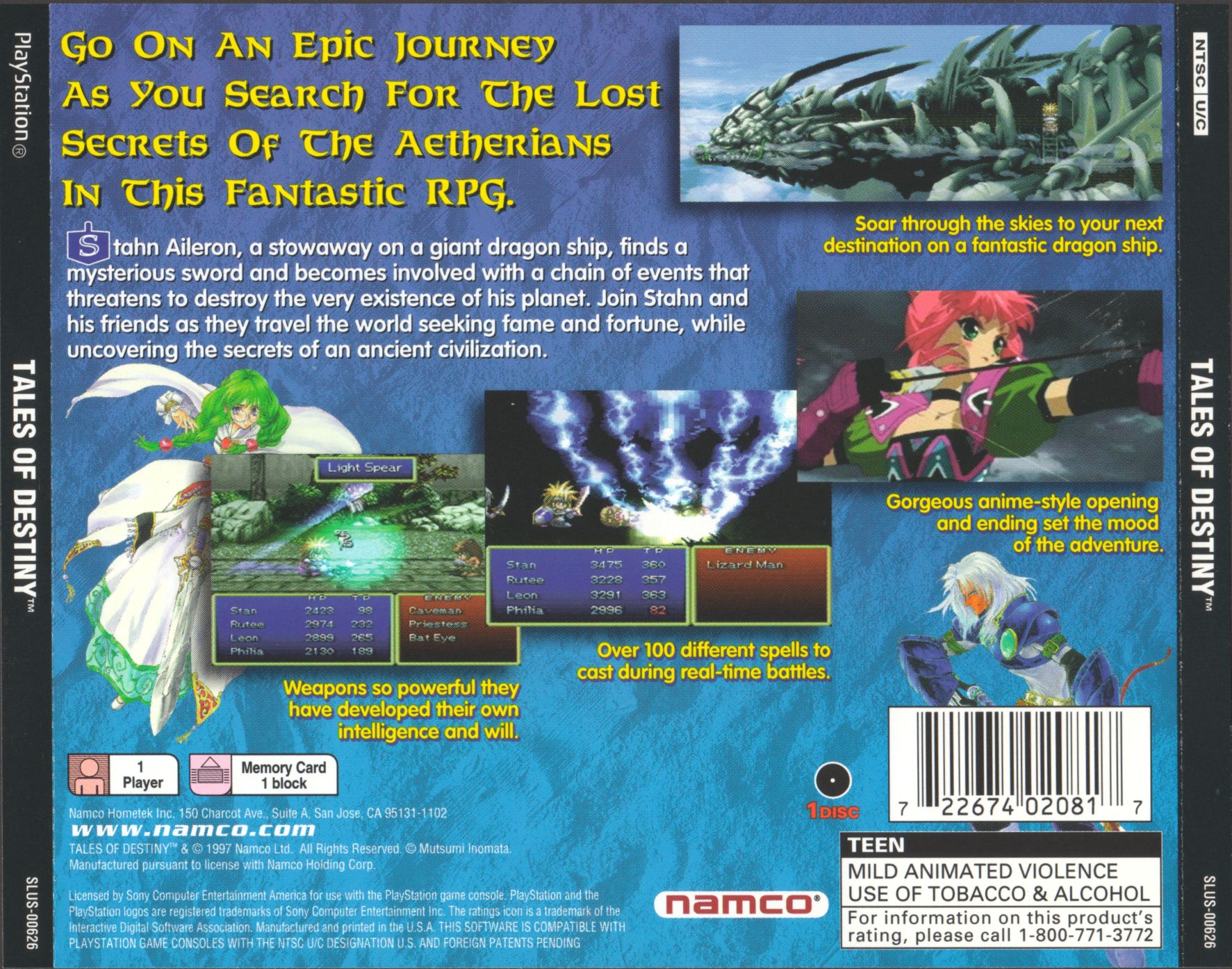 Tales of Destiny PSX cover