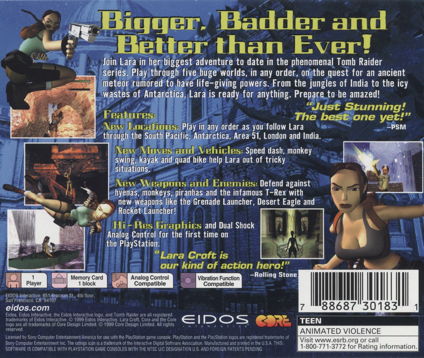 Tomb Raider III - Adventures of Lara Croft PSX cover