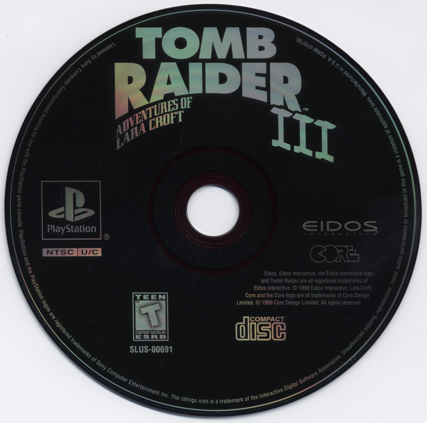Tomb Raider III - Adventures of Lara Croft PSX cover