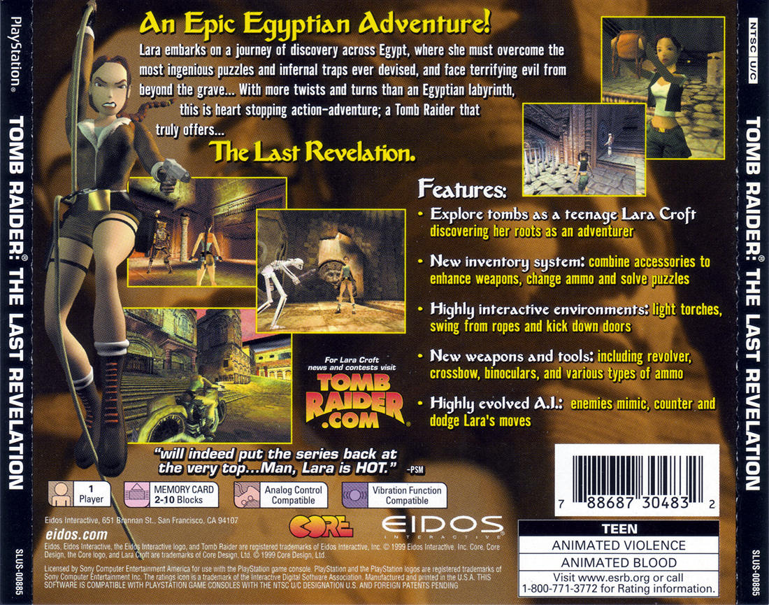 Tomb Raider - The Last Revelation PSX cover