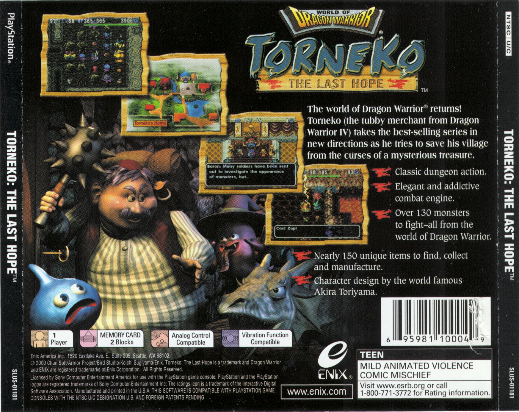 Torneko - The Last Hope PSX cover