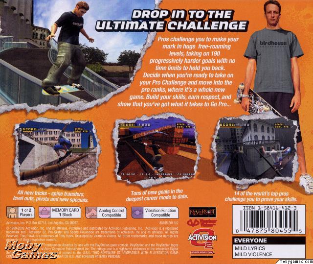 Tony Hawk's Pro Skater 4 PSX cover