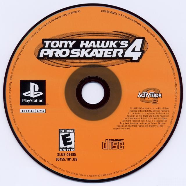 Tony Hawk's Pro Skater 4 PSX cover