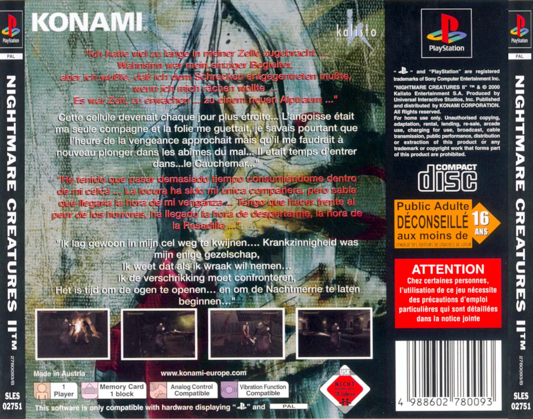Nightmare Creatures II PSX cover
