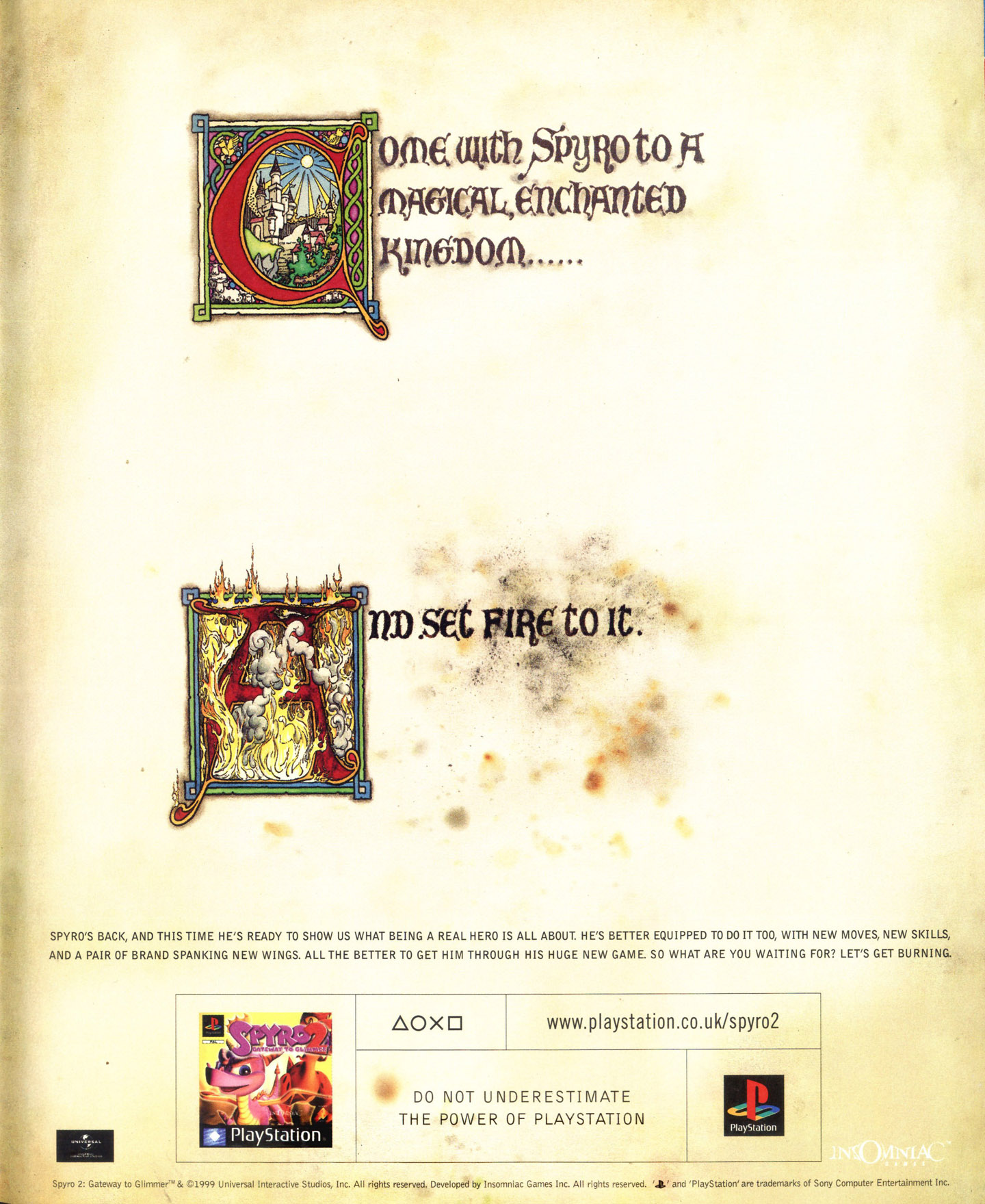 Spyro 2 - Gateway to Glimmer PSX cover