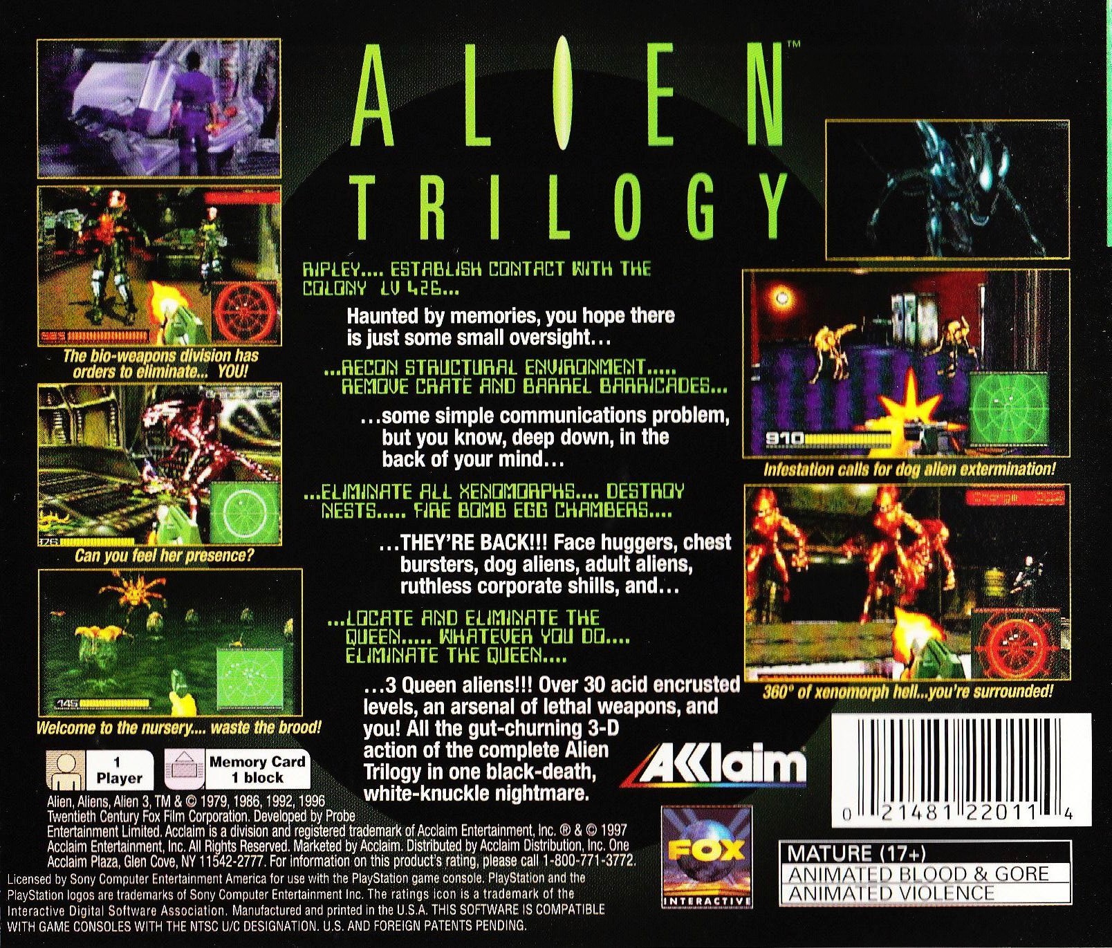 Alien Trilogy PSX cover