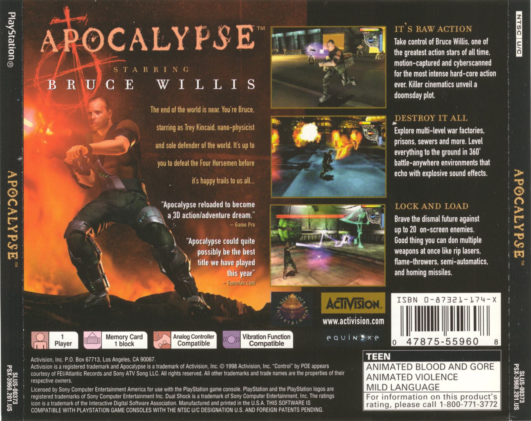 Apocalypse Starring Bruce Willis PSX Cover Apocalypse Starring Bruce Willis PSX Cover