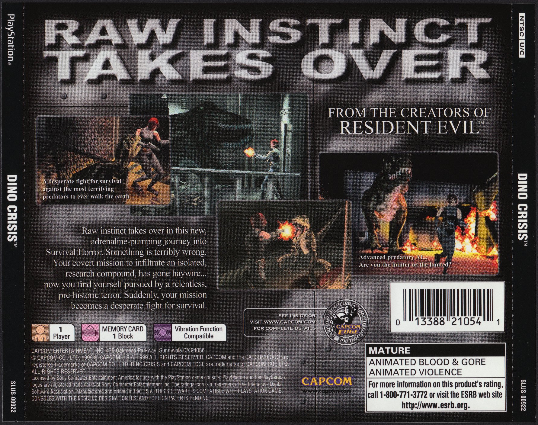 Dino Crisis PSX cover