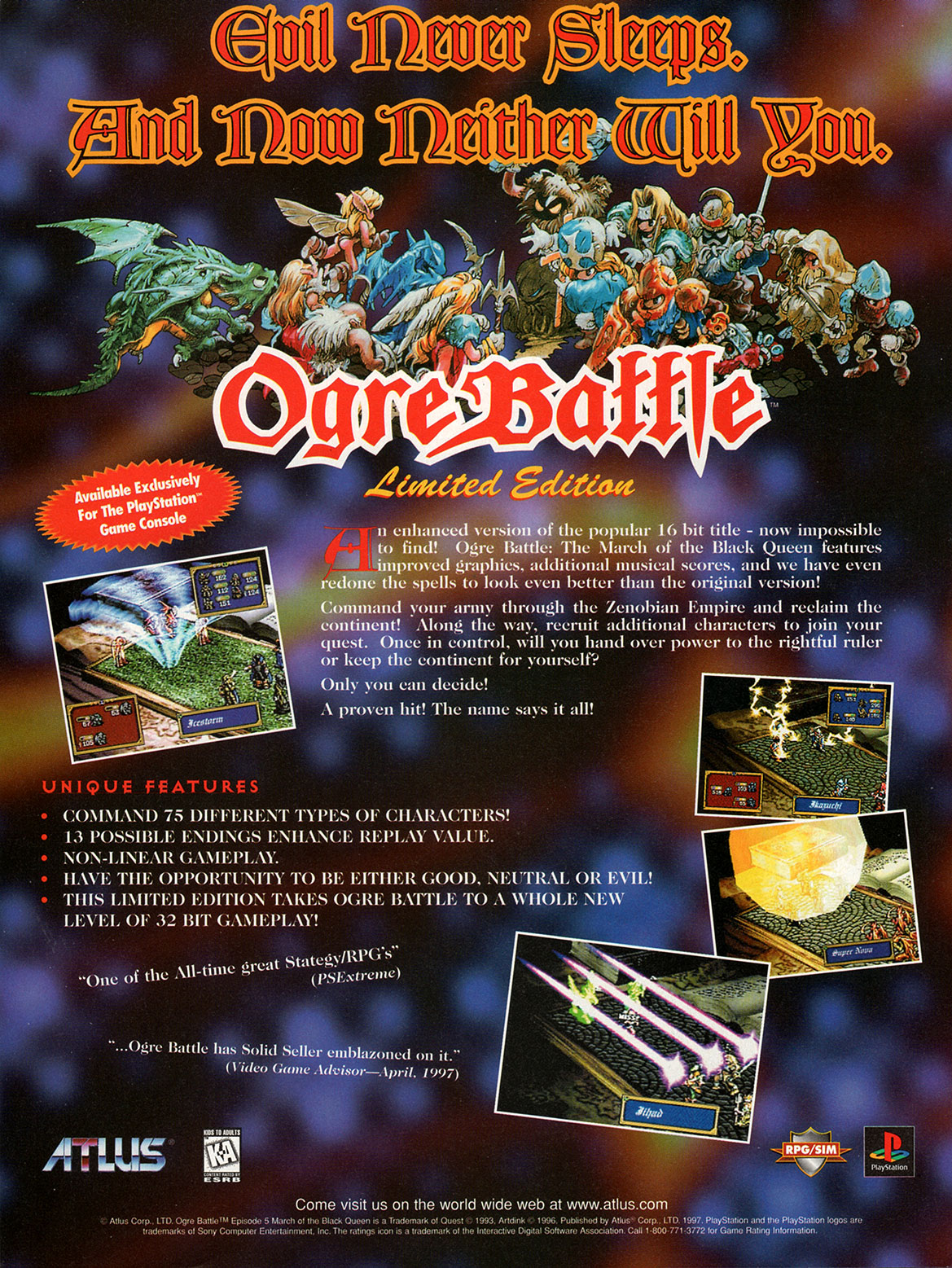 Ogre Battle - The March of the Black Queen PSX cover