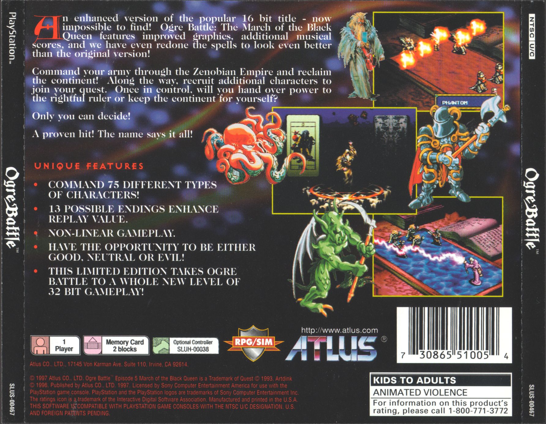 Ogre Battle - The March of the Black Queen PSX cover