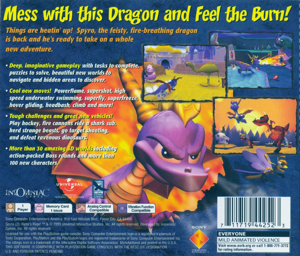 Spyro 2 - Ripto's Rage PSX cover