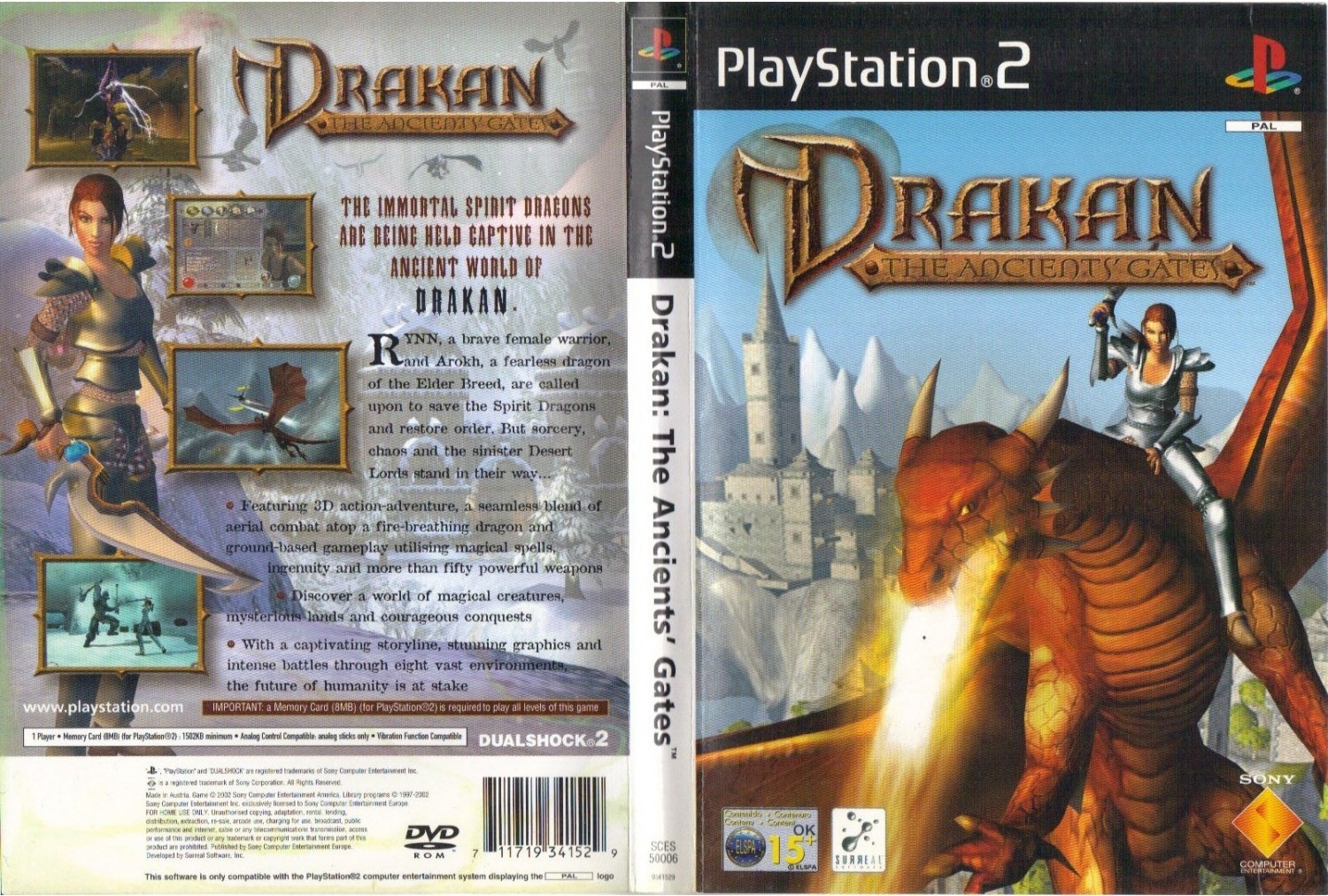 Drakan - The Ancients' Gates PSX cover