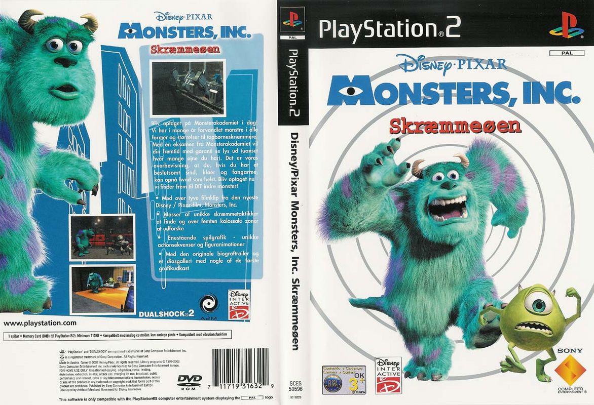 Disney's Pixar - Monsters, Inc. - Skraemmeoen PSX cover