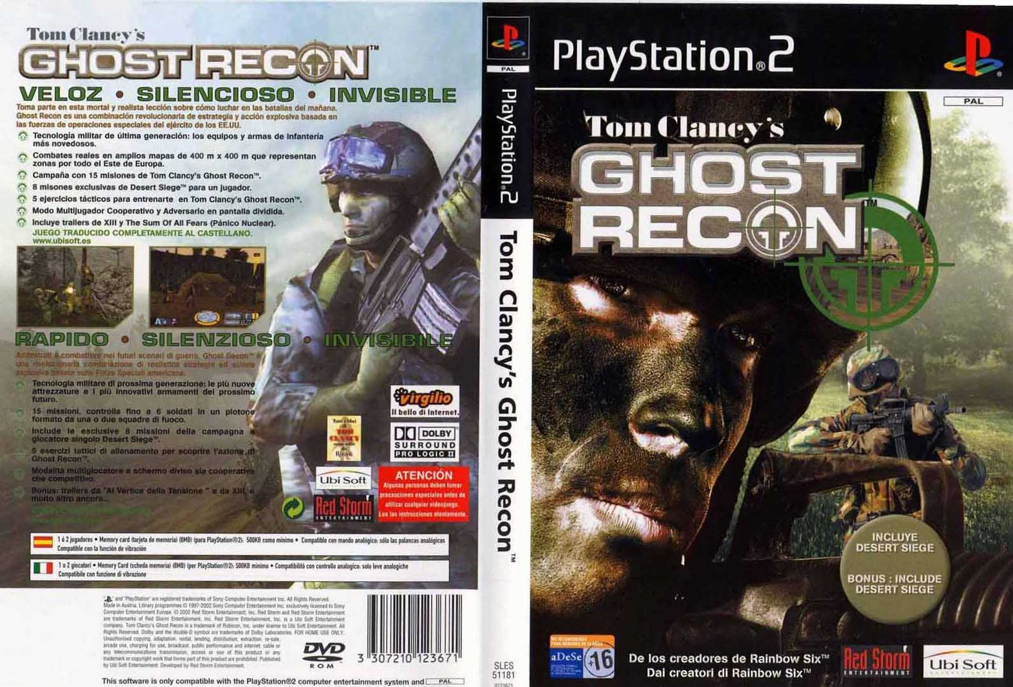 Tom Clancy's - Ghost Recon PSX cover