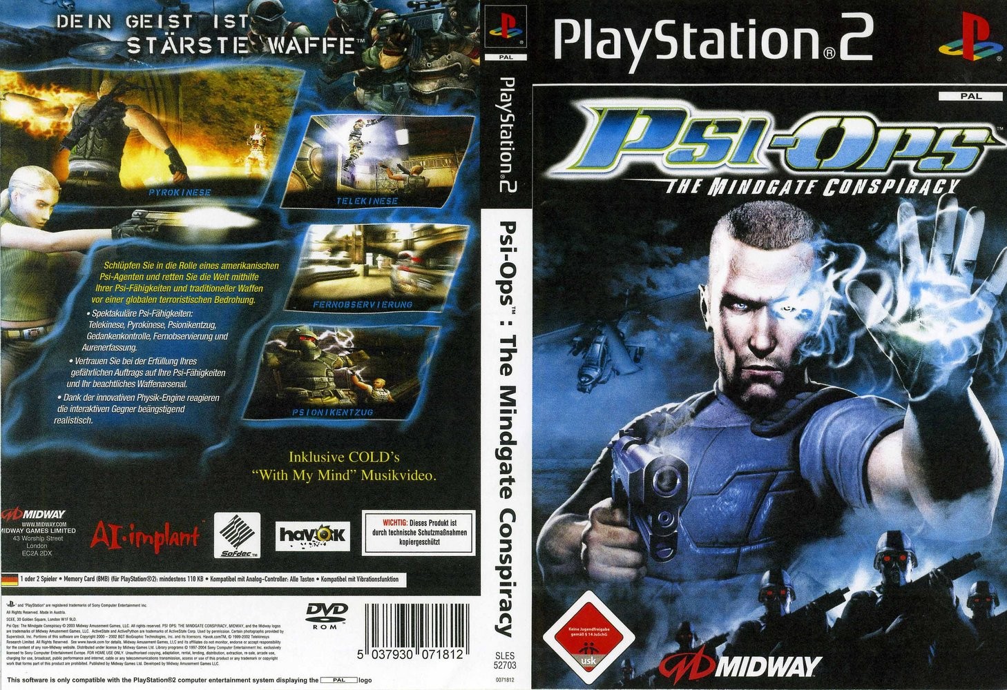 Psi-Ops - The Mindgate Conspiracy PS2 cover