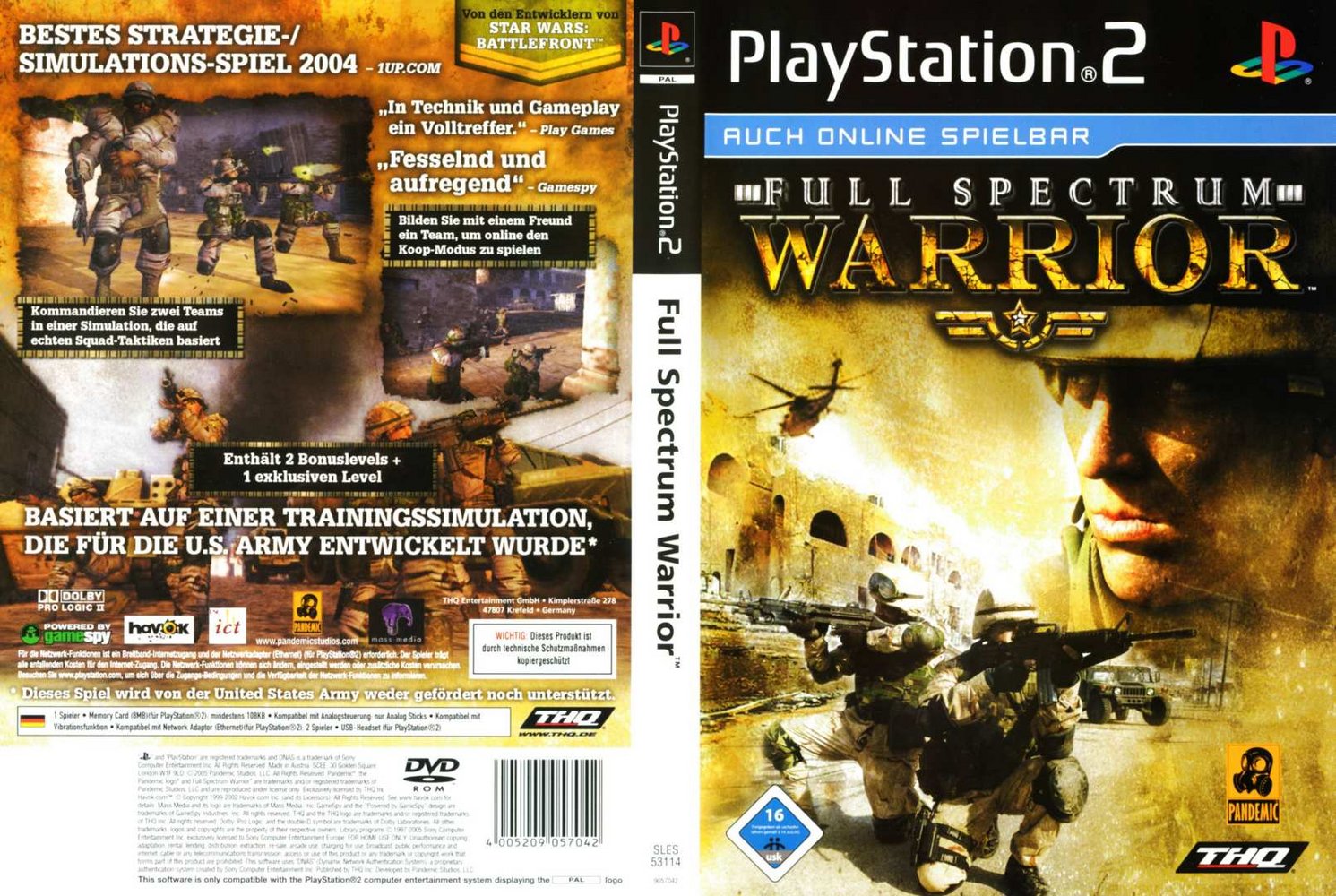 Full Spectrum Warrior PSX cover