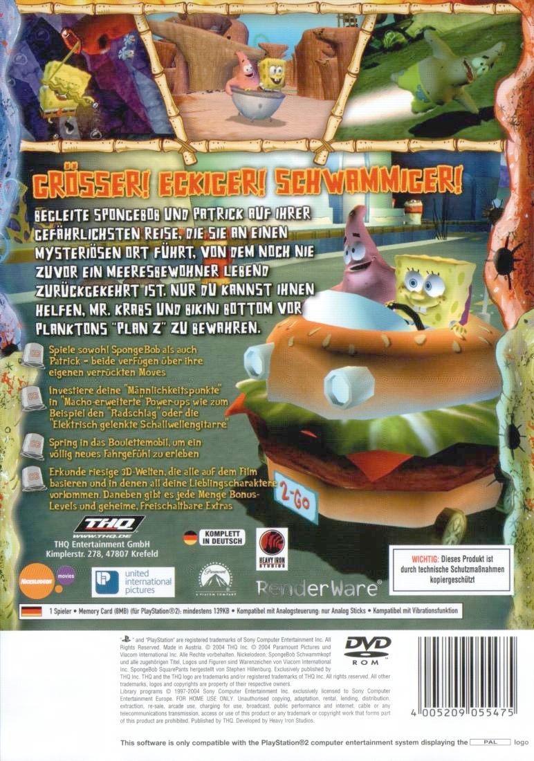 Der SpongeBob Schwammkopf - Film PS2 cover