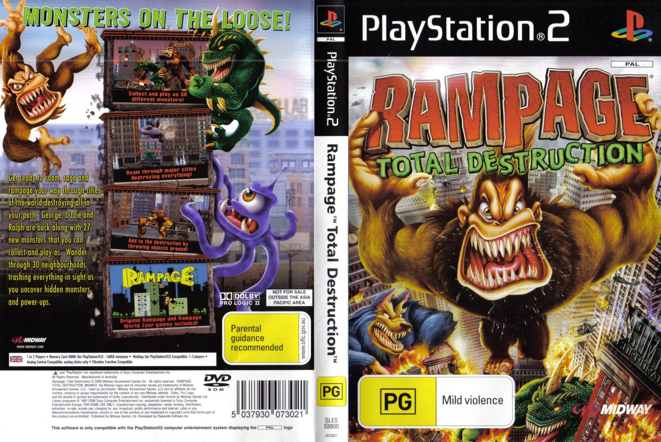 Rampage Total Destruction PSX cover