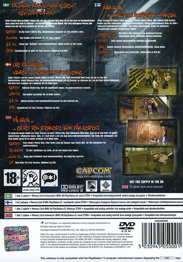 Final Fight Streetwise PSX cover