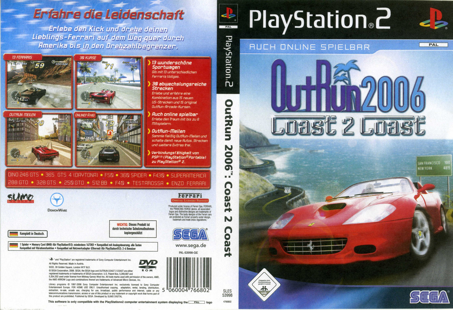 OutRun 2006 - Coast 2 Coast PSX cover