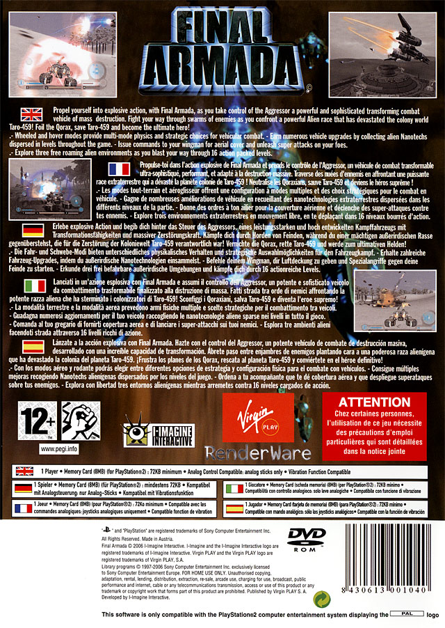 Final Armada PS2 cover