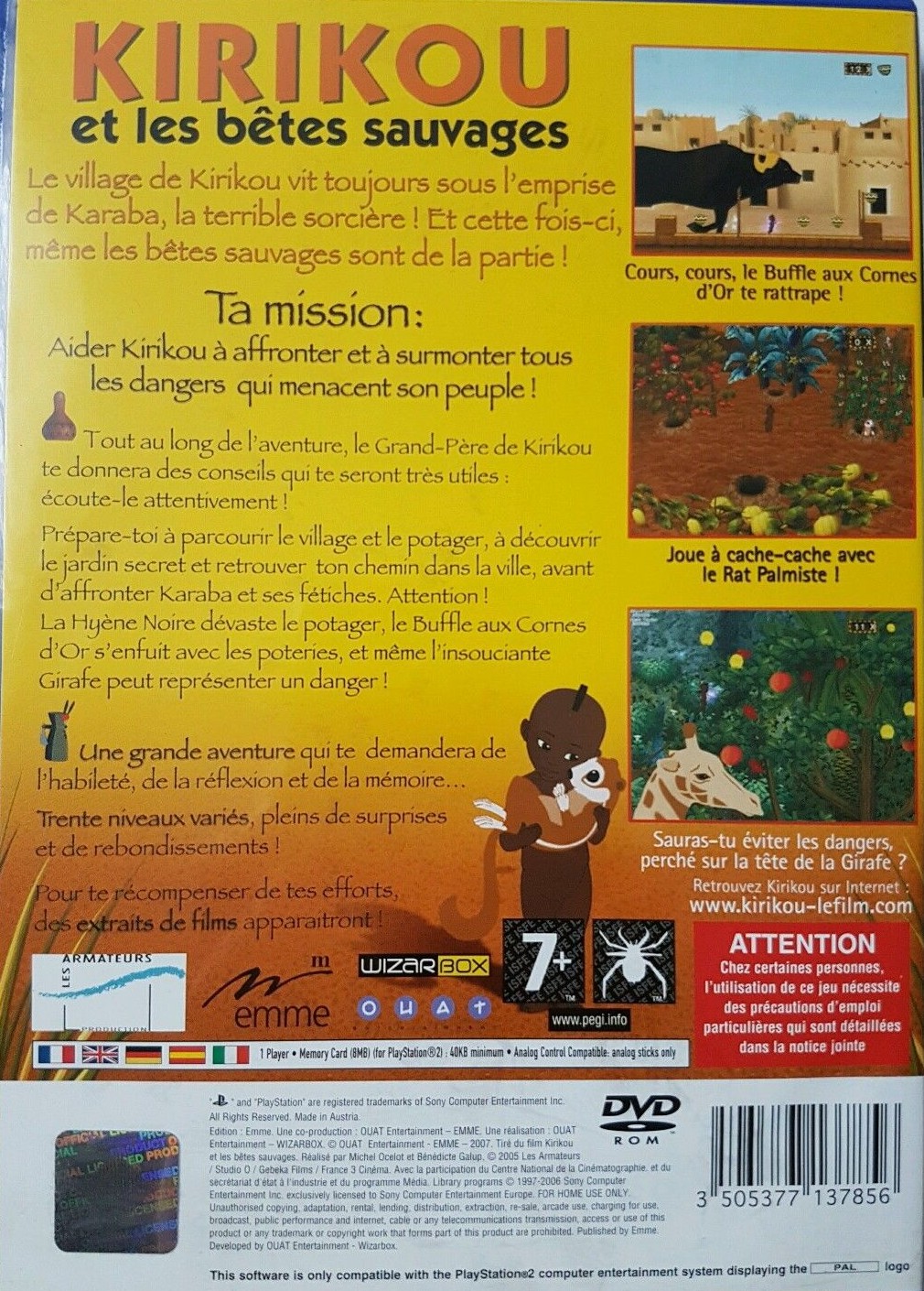 Kirikou and the Wild Beasts PS2 cover