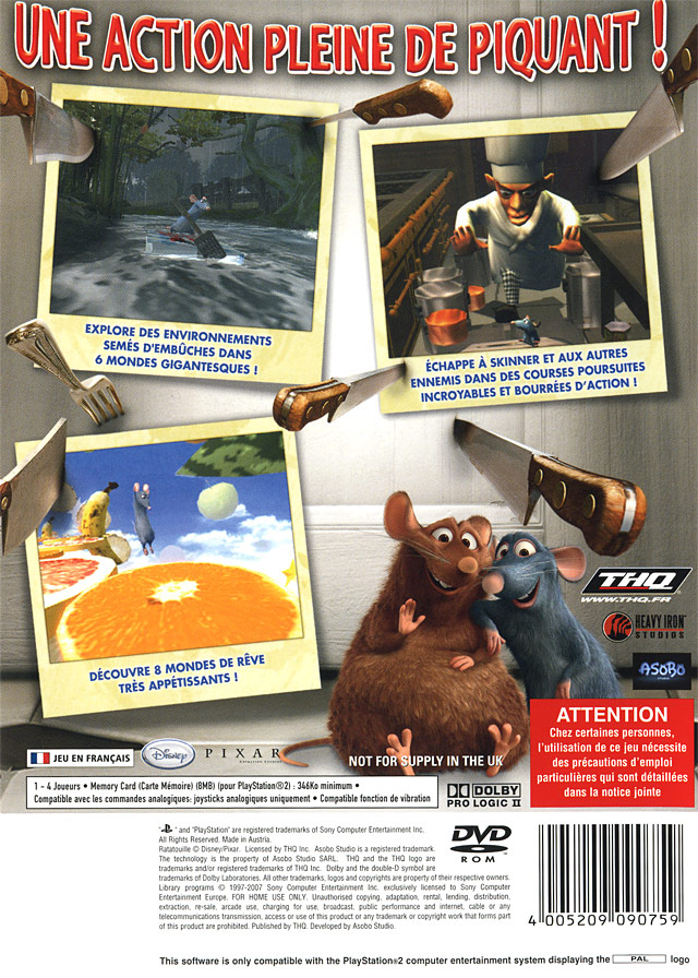 Disney's Pixar - Ratatouille PSX cover