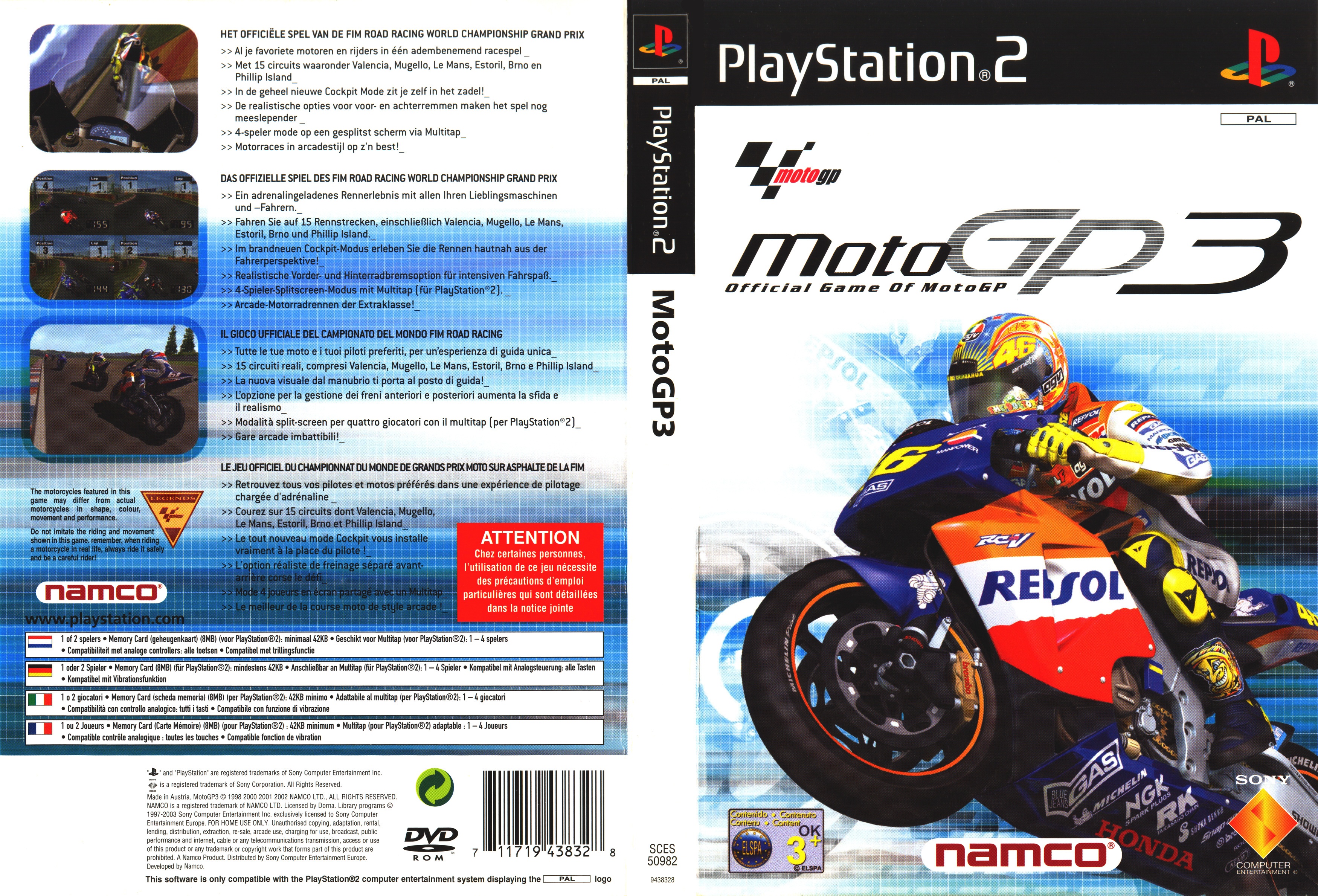 MotoGP 3 PS2 cover