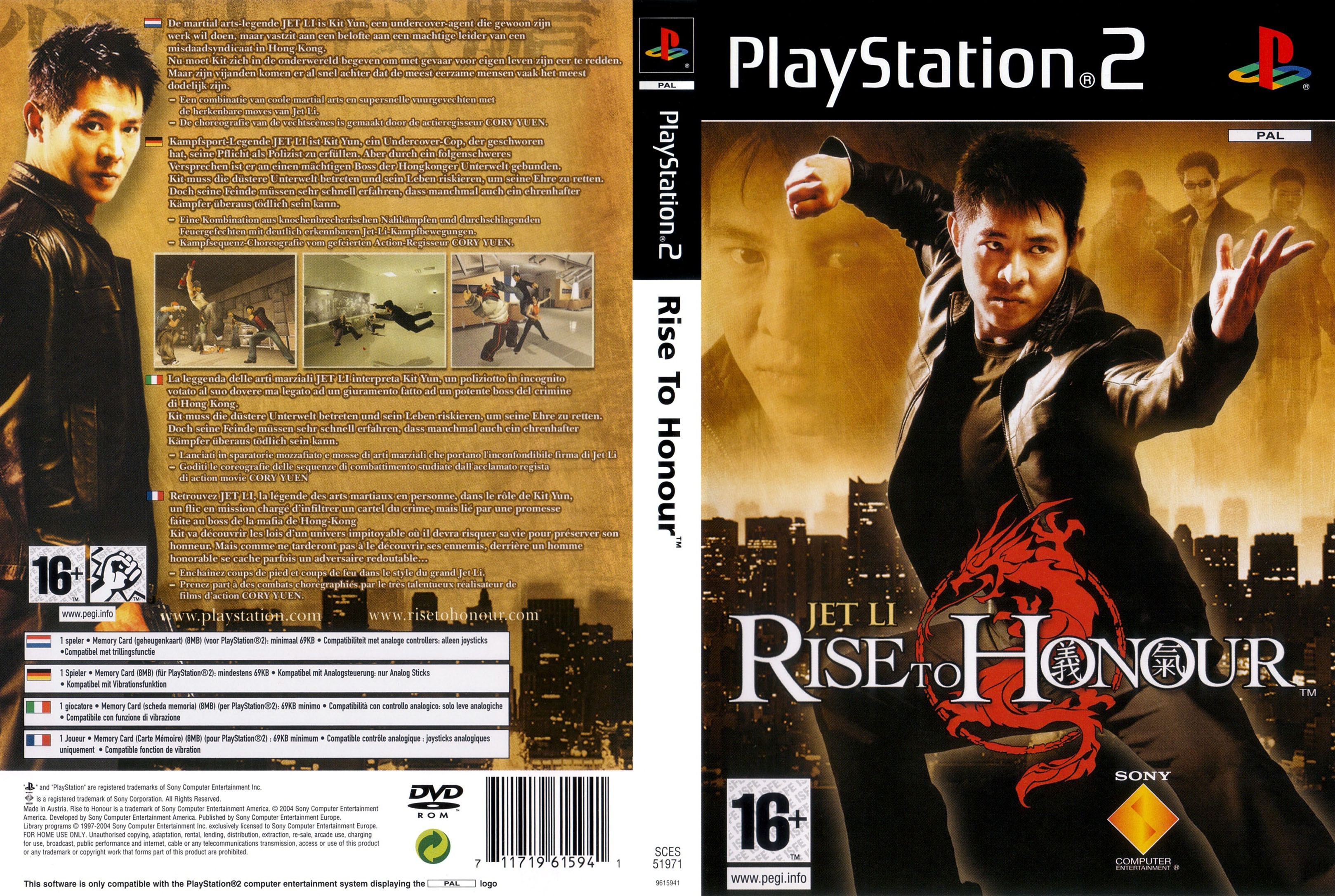 Jet Li - Rise to Honor PSX cover