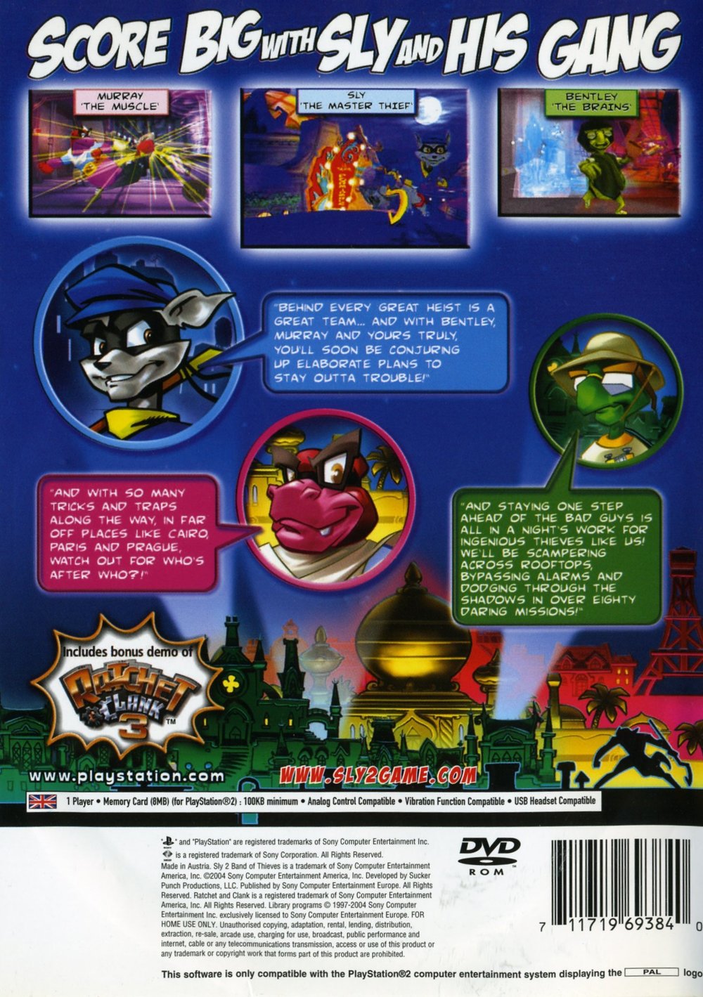Sly Raccoon 2 - Band of Thieves PS2 cover
