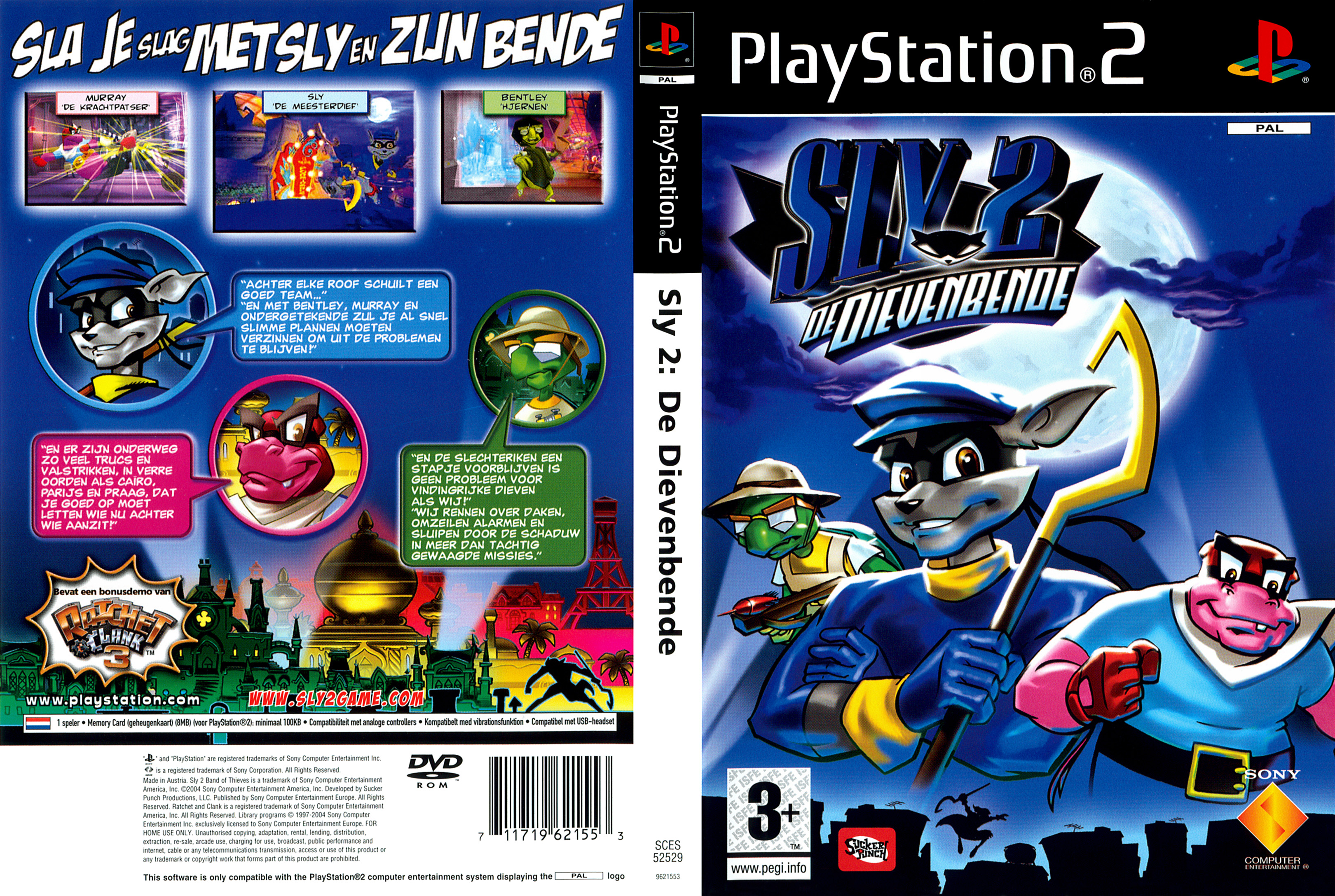 Sly Raccoon 2 - Band of Thieves PS2 cover
