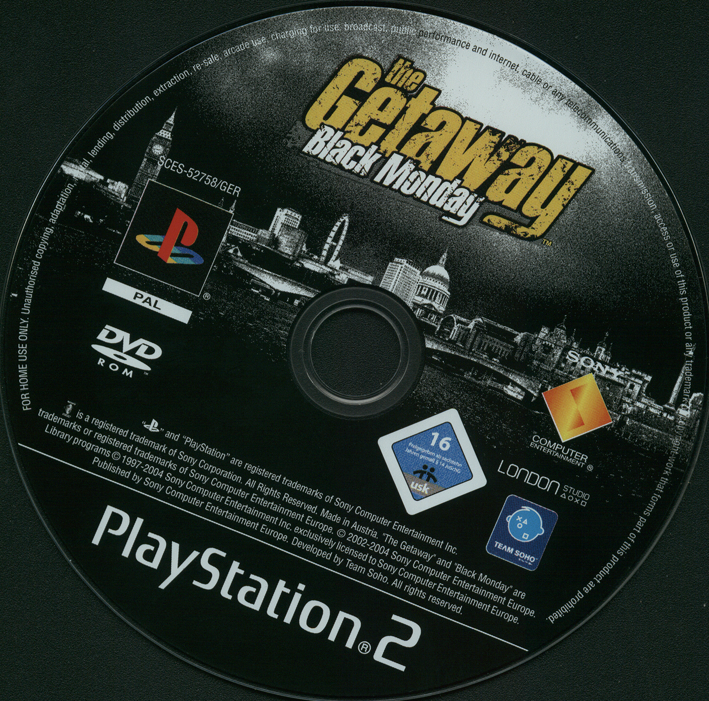 The Getaway - Black Monday PS2 cover
