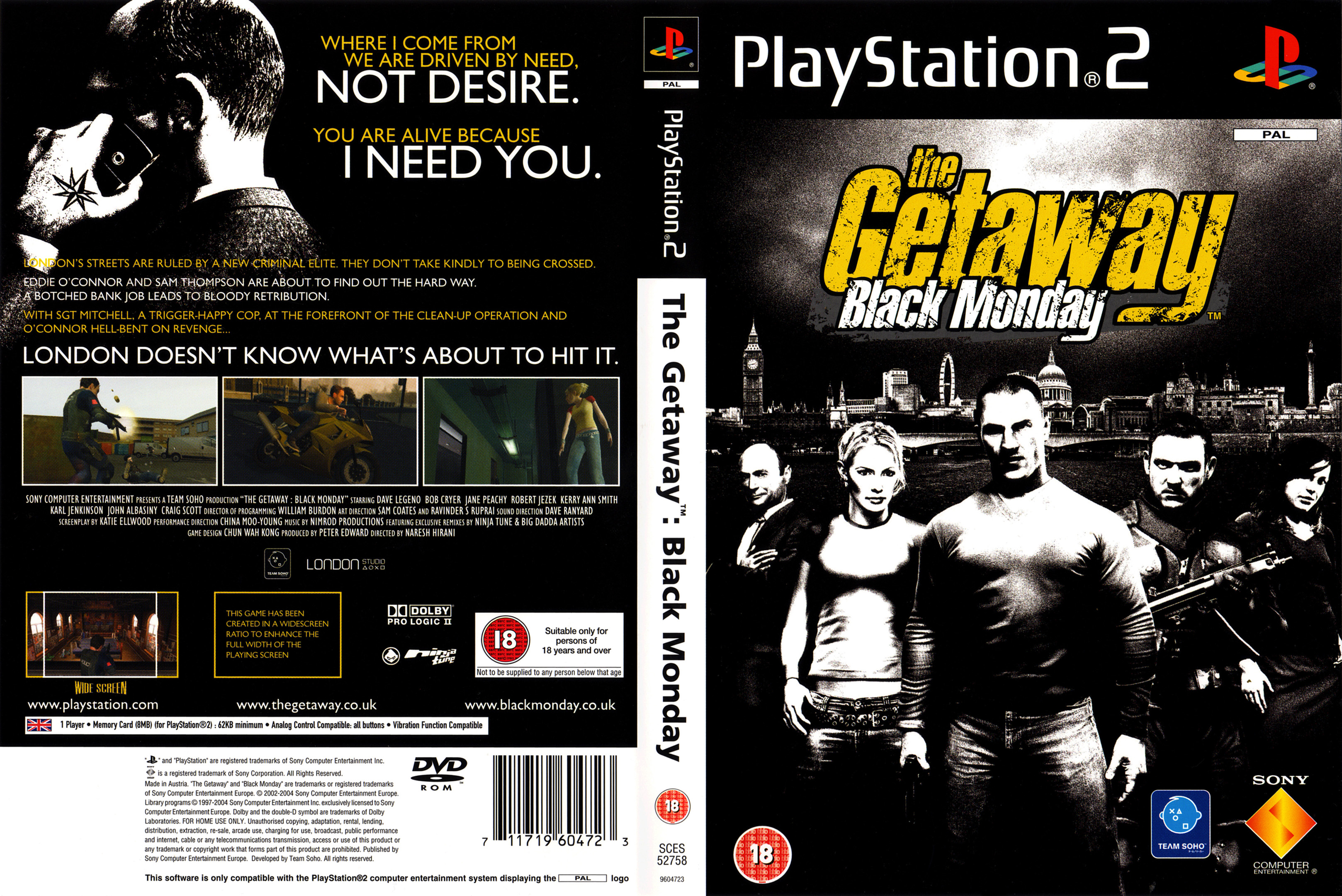The Getaway - Black Monday PS2 cover