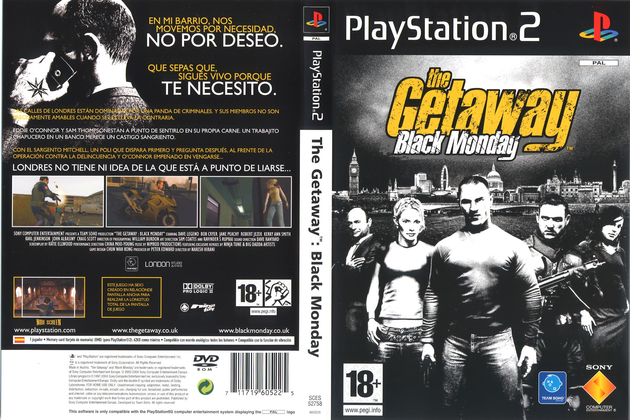 The Getaway - Black Monday PS2 cover