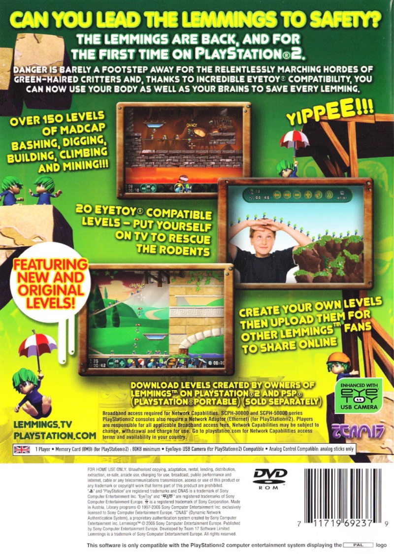 Lemmings PS2 cover