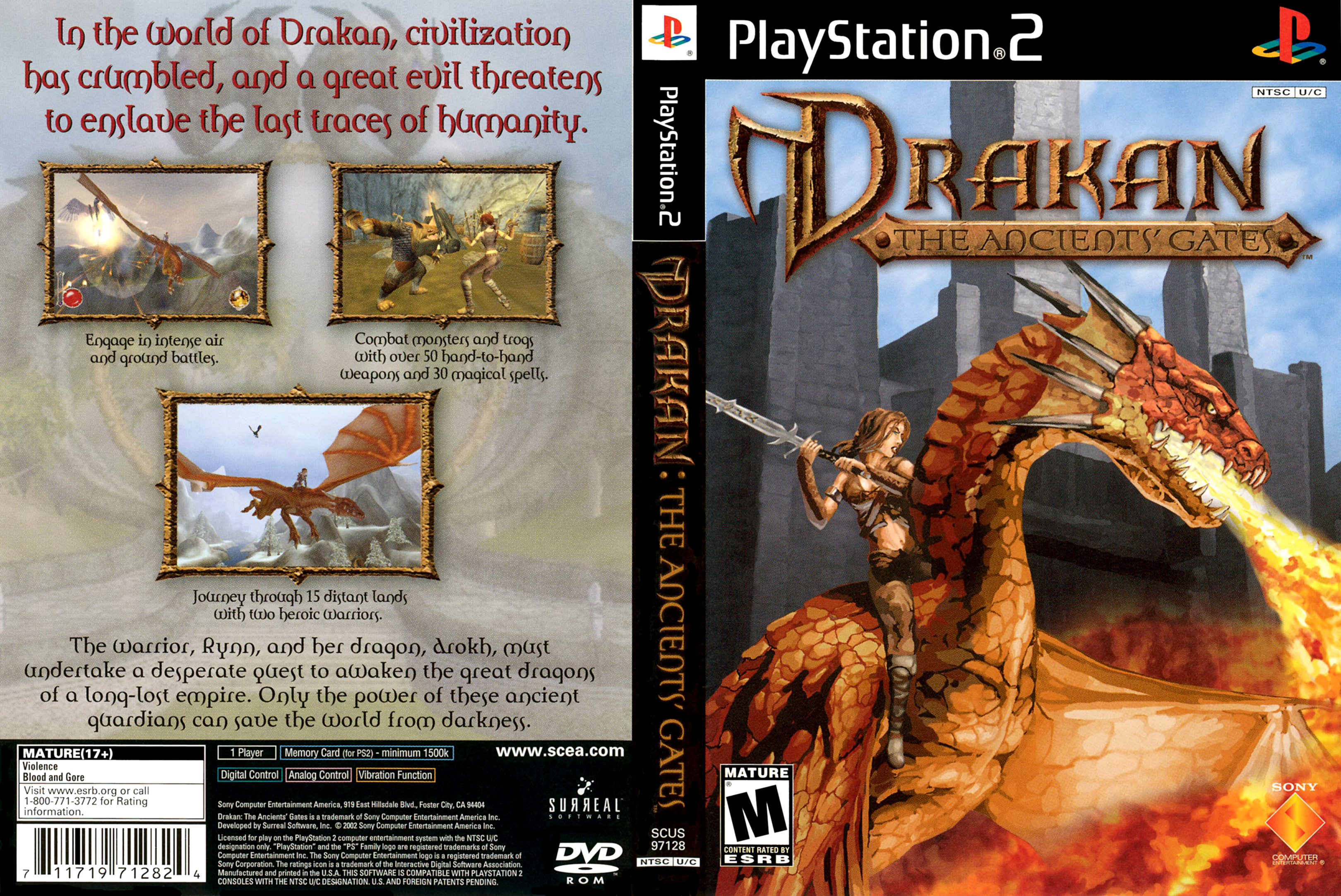 Drakan - The Ancients' Gates PSX cover