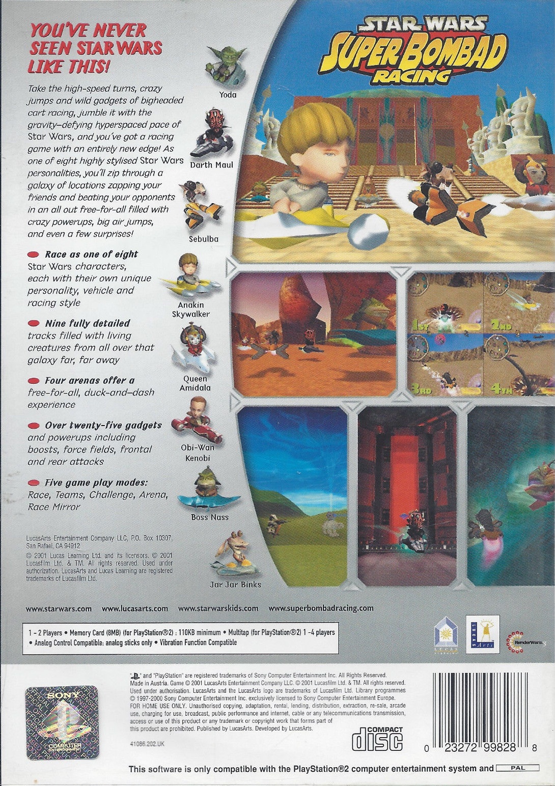 Star Wars - Super Bombad Racing PS2 cover