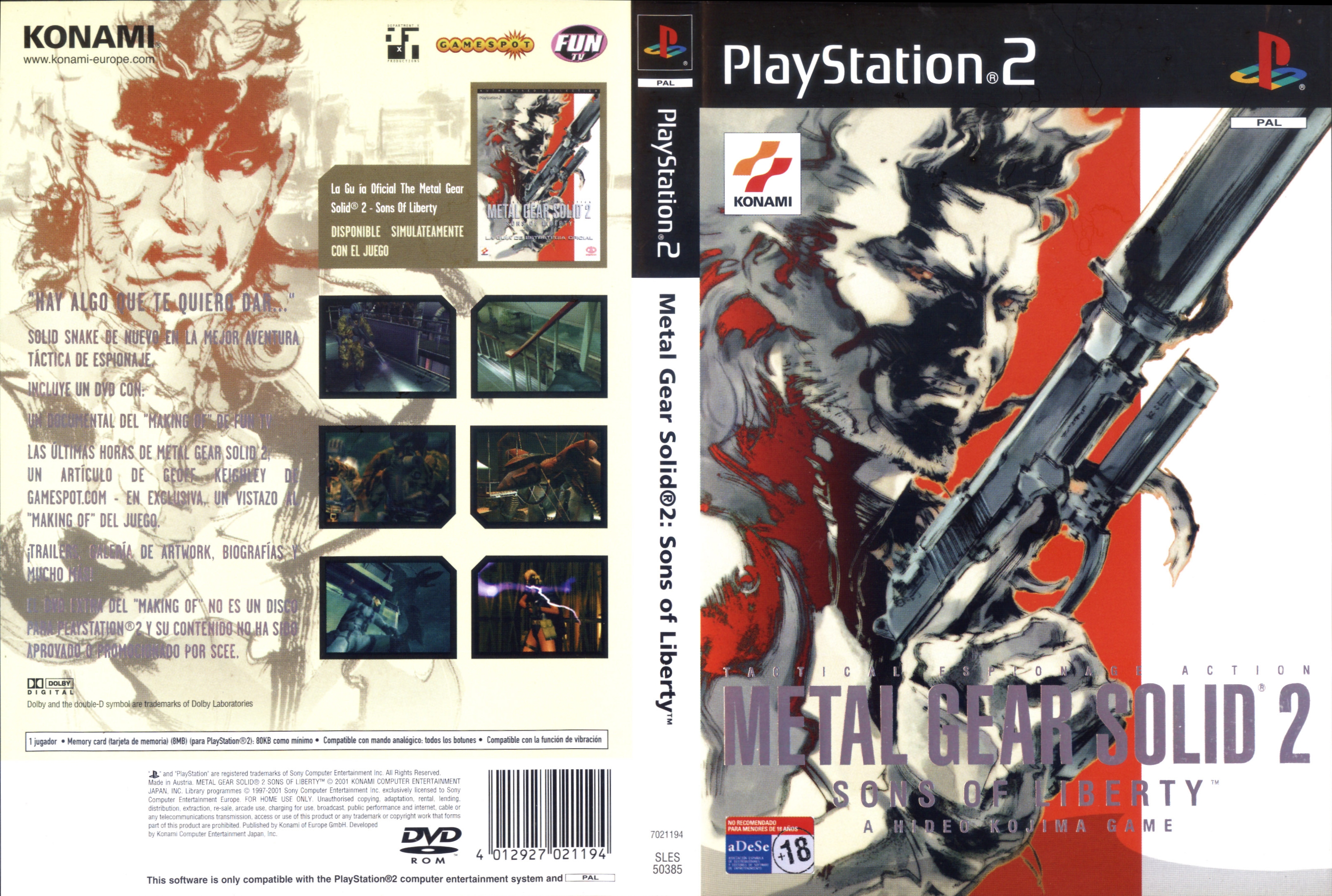 Metal Gear Solid 2 - Sons of Liberty PSX cover