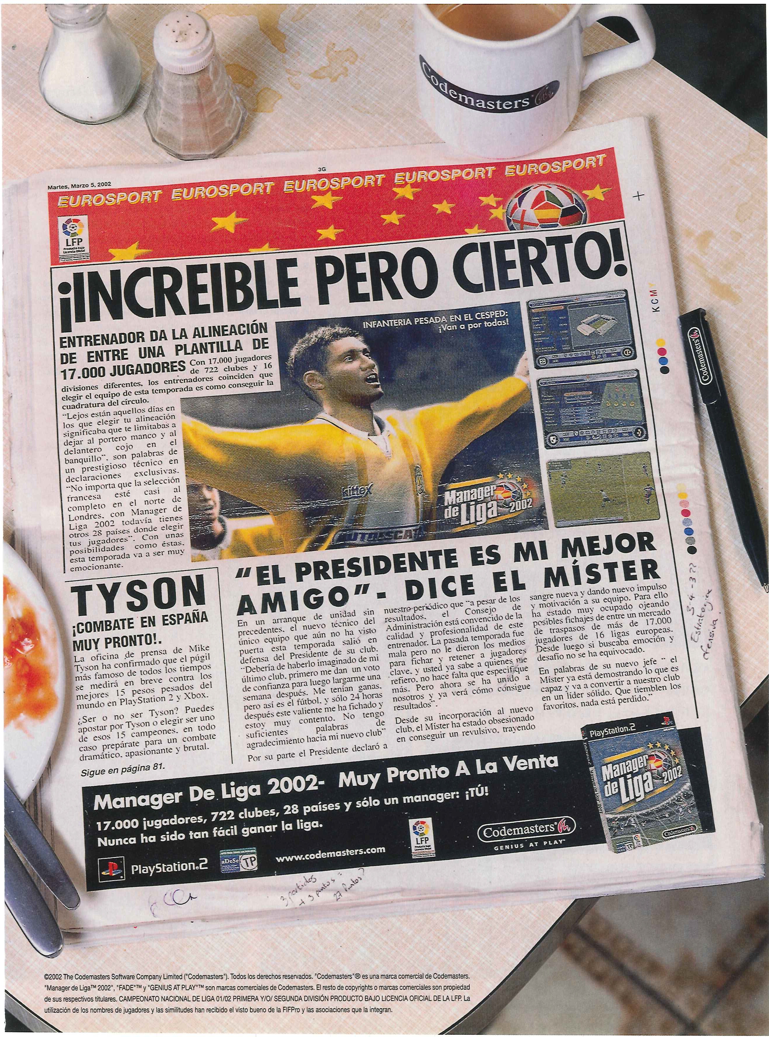 Manager de Liga 2002 PS2 cover