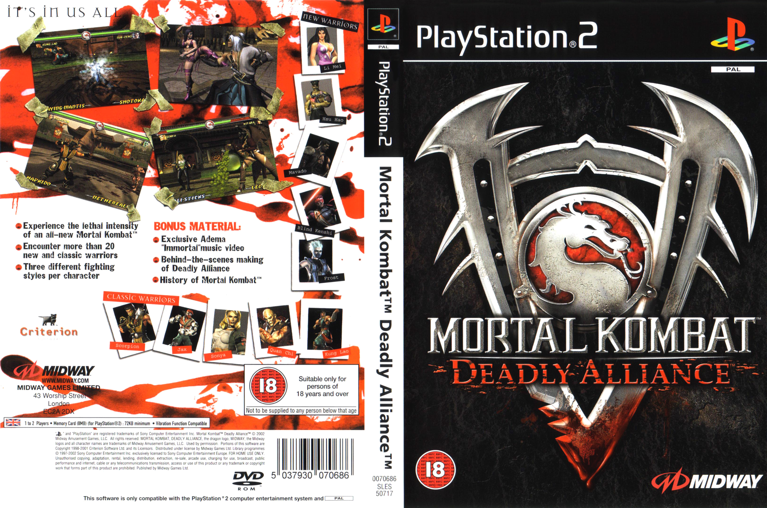 Mortal Kombat - Deadly Alliance PS2 cover