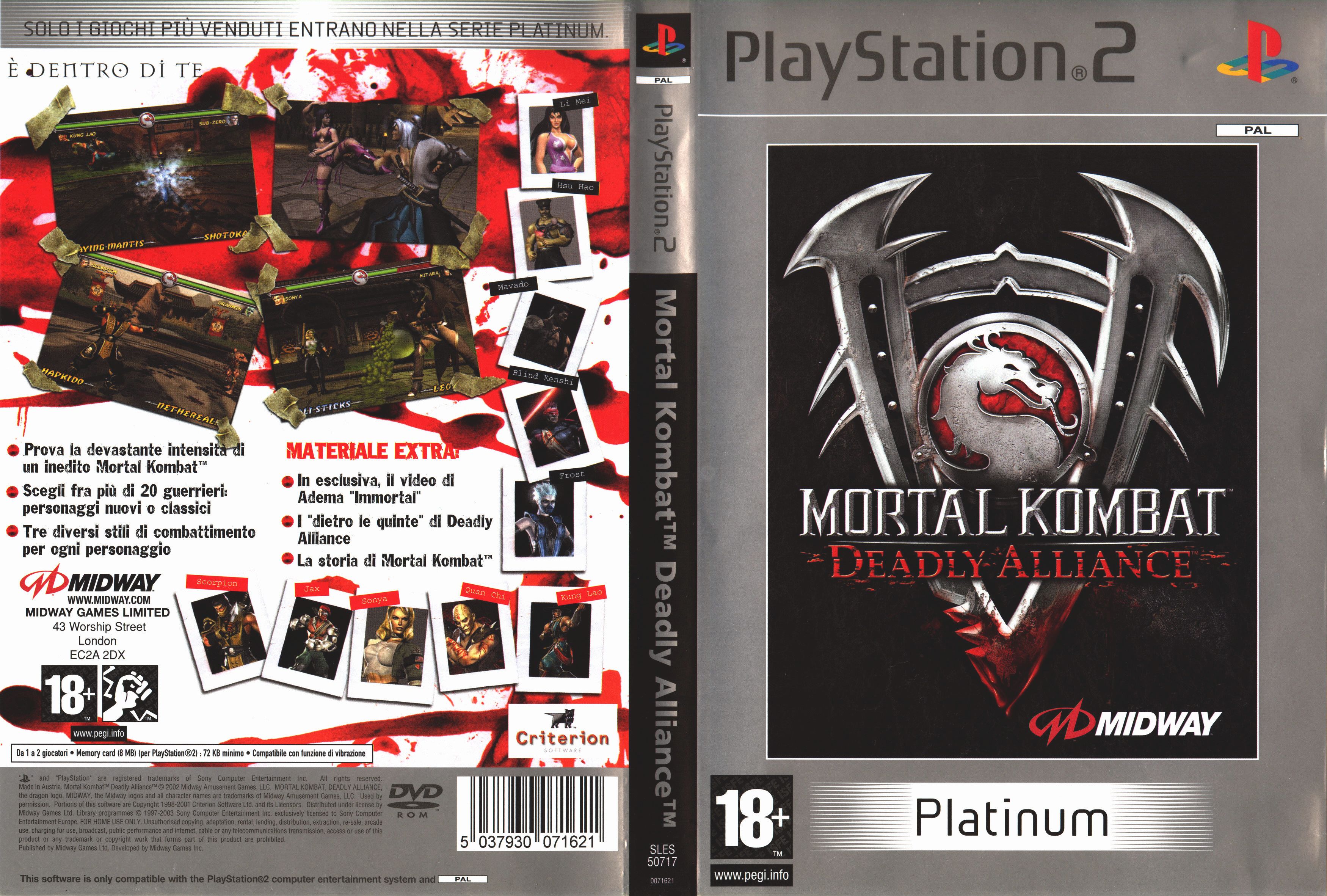 Mortal Kombat - Deadly Alliance PS2 cover