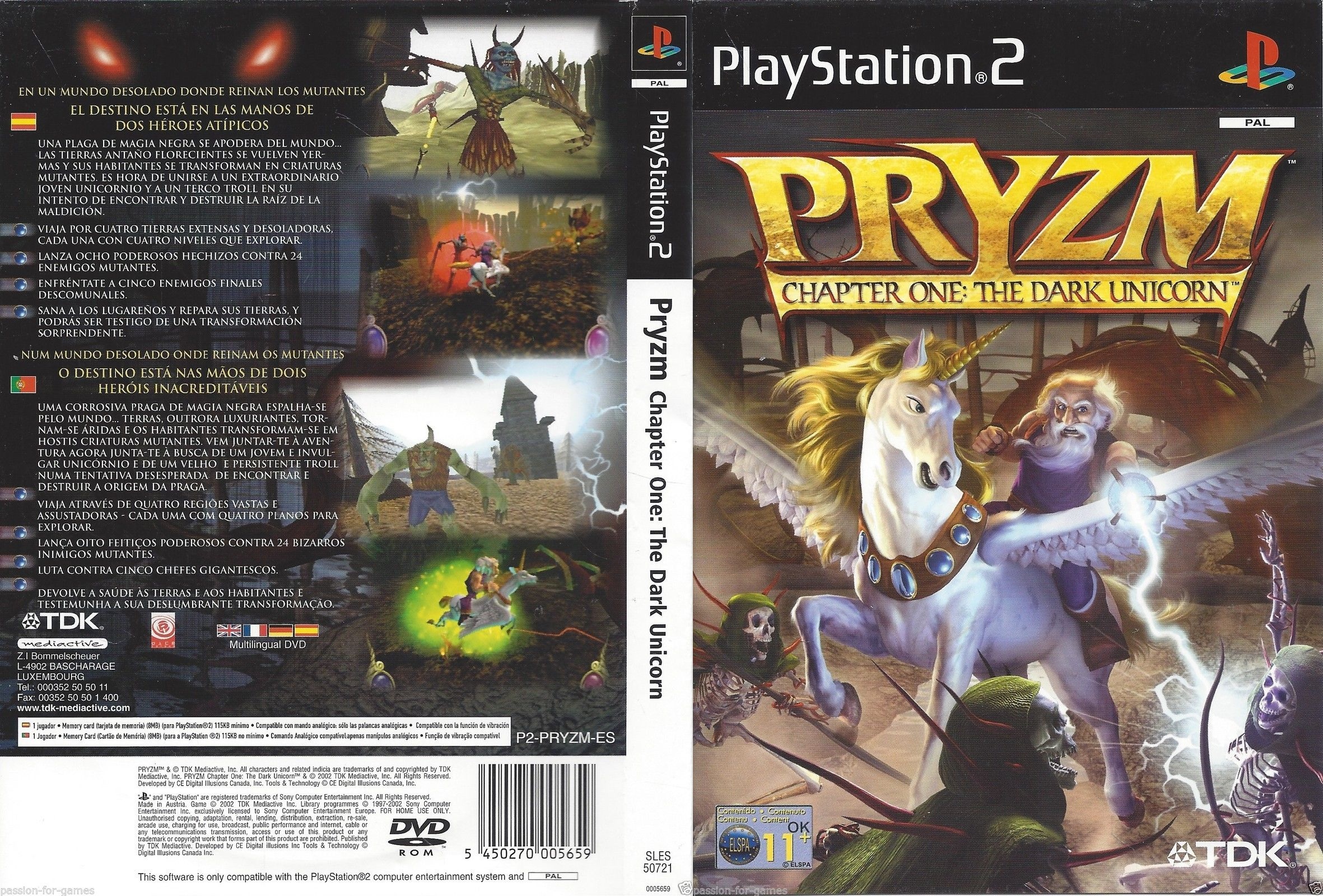 Pryzm Chapter One - The Dark Unicorn PS2 cover