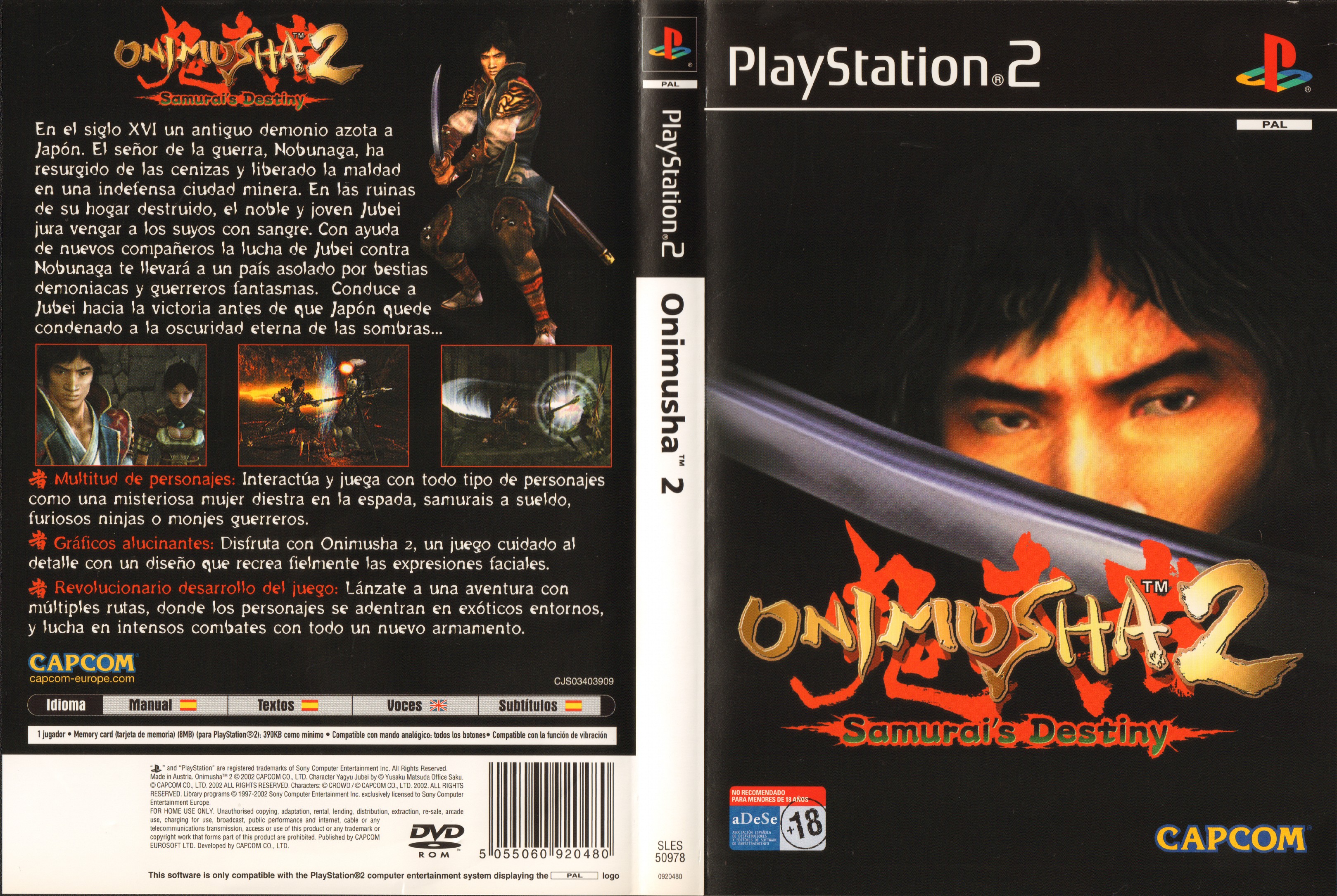 Onimusha 2 - Samurai's Destiny PS2 cover