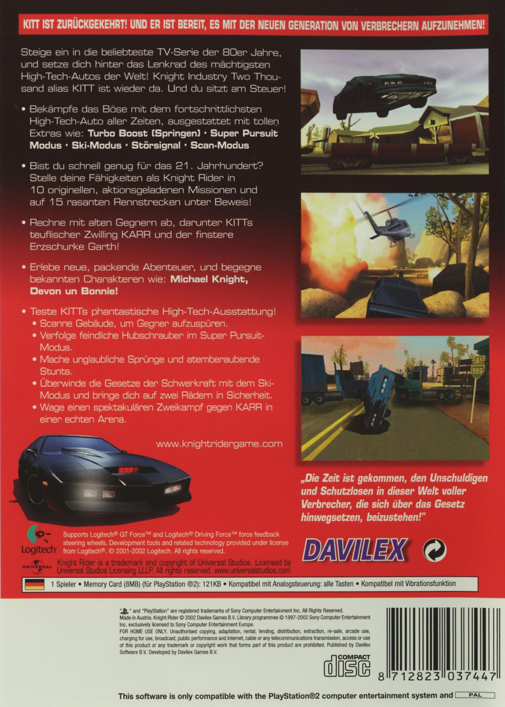 Knight Rider - The game PS2 cover