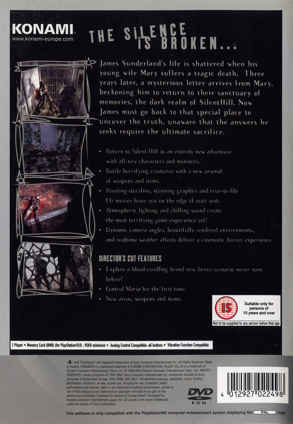 Silent Hill 2 - Director's Cut PS2 cover