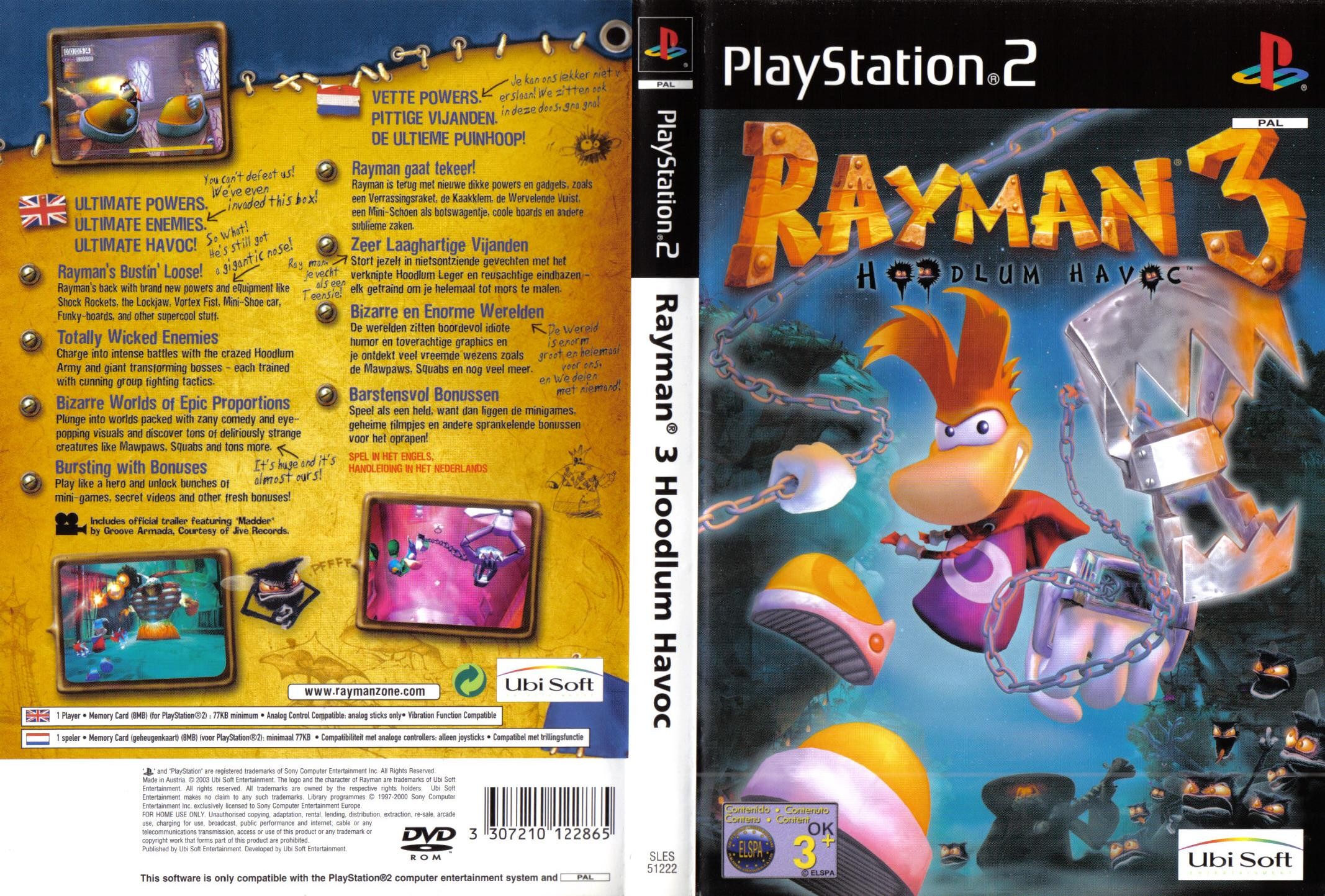 Rayman 3 - Hoodlum Havoc PS2 cover