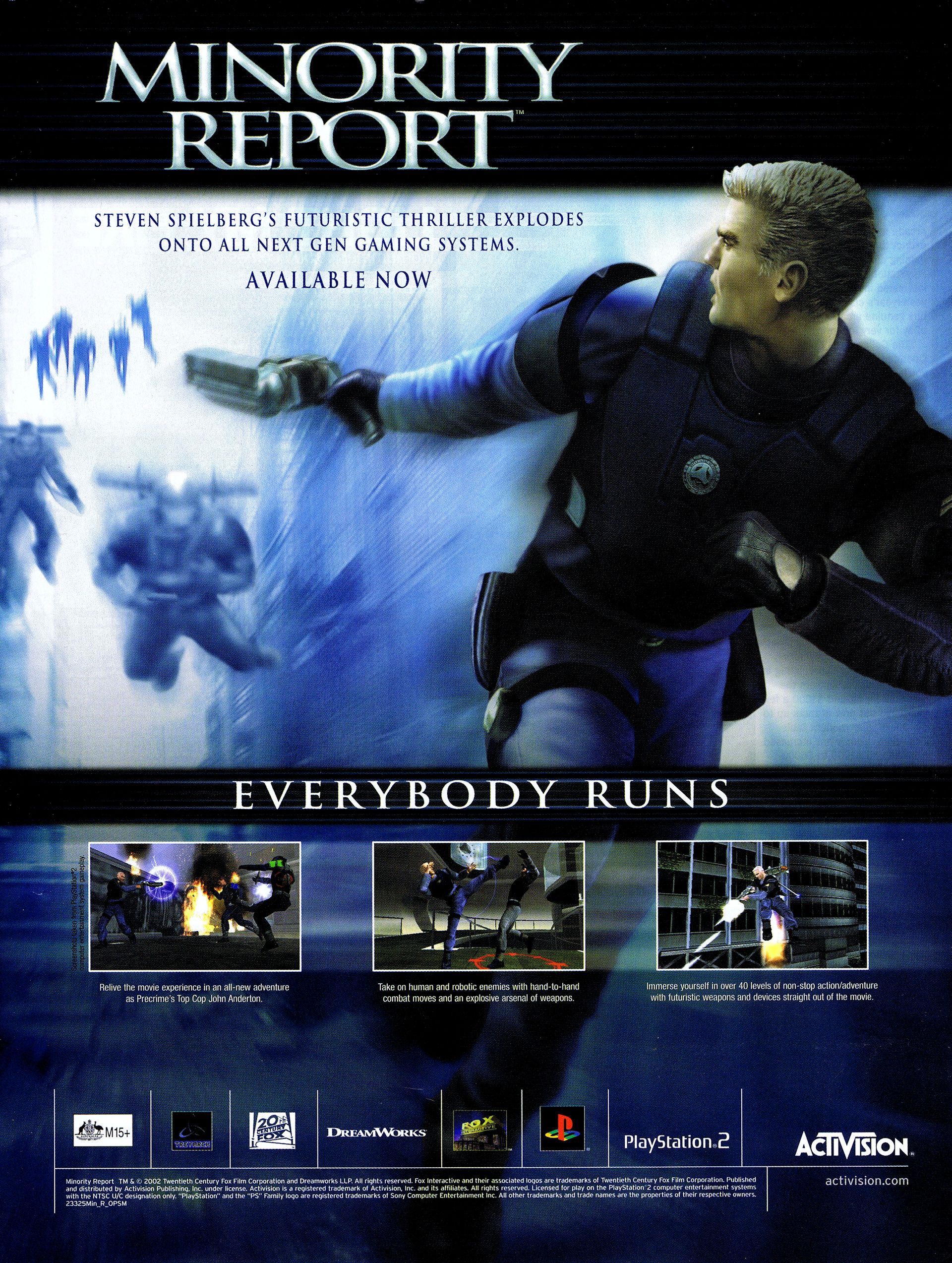 Minority Reports - Everybody Runs PS2 cover